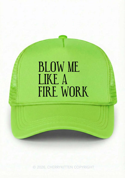 Blow Me Like Fire Work Y2K Trucker Hat Cherrykitten