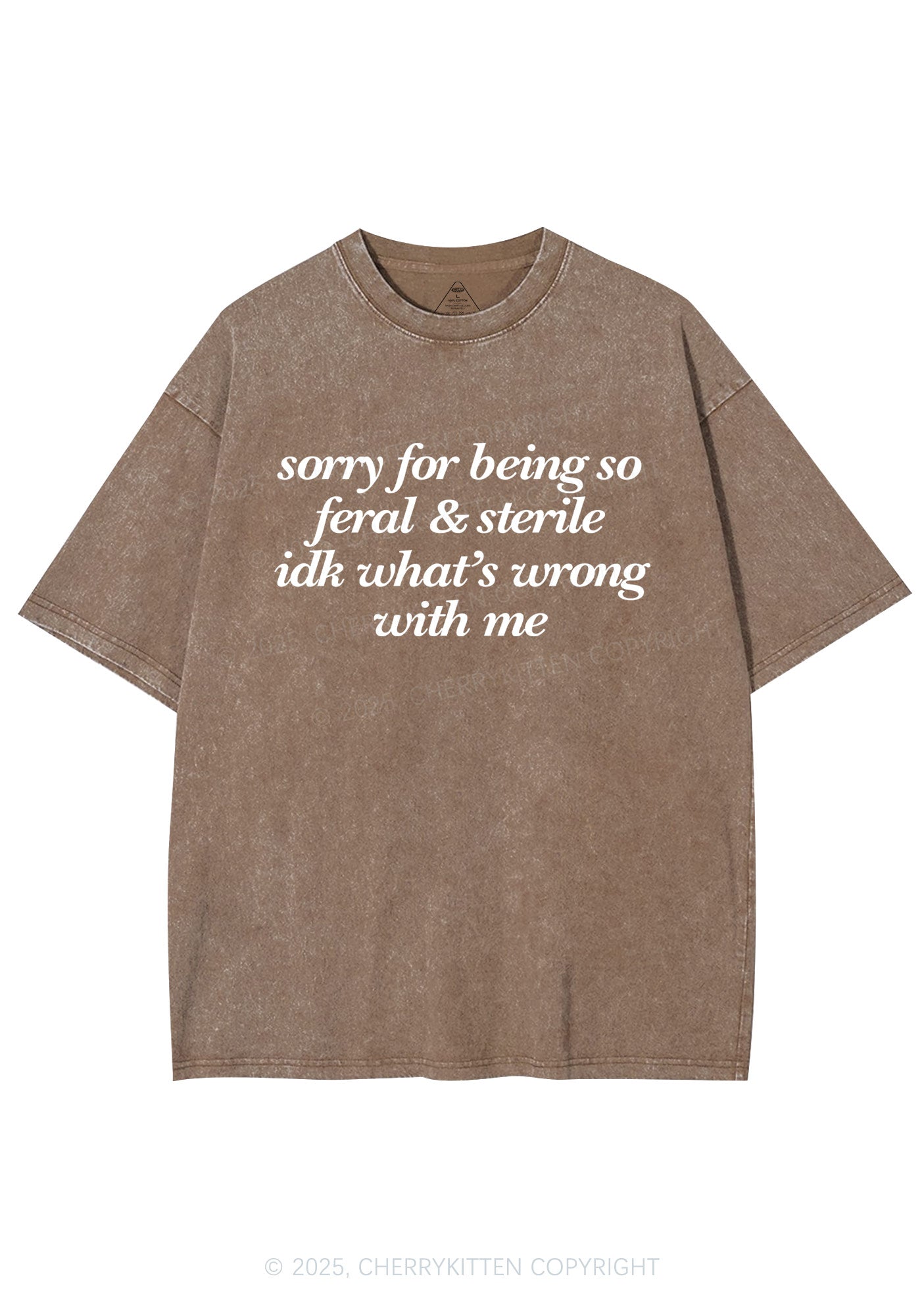 Being Feral Sterile Y2K Shirts Washed Tee Cherrykitten