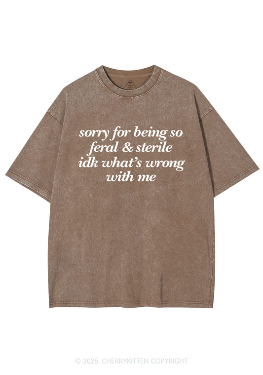 Being Feral Sterile Y2K Shirts Washed Tee Cherrykitten