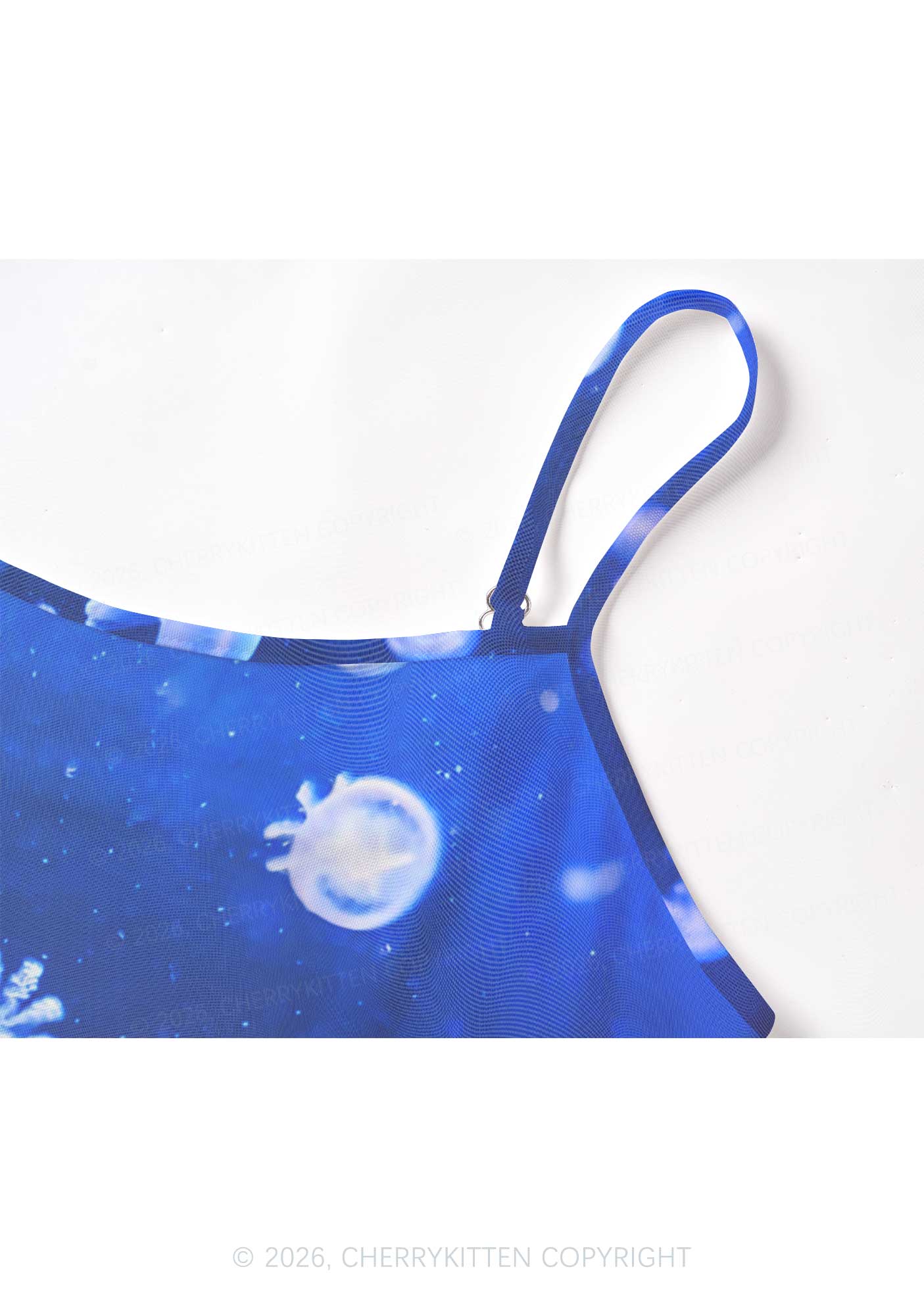 Deep Sea White Jellyfish Y2K Mesh Cami Tank Cherrykitten