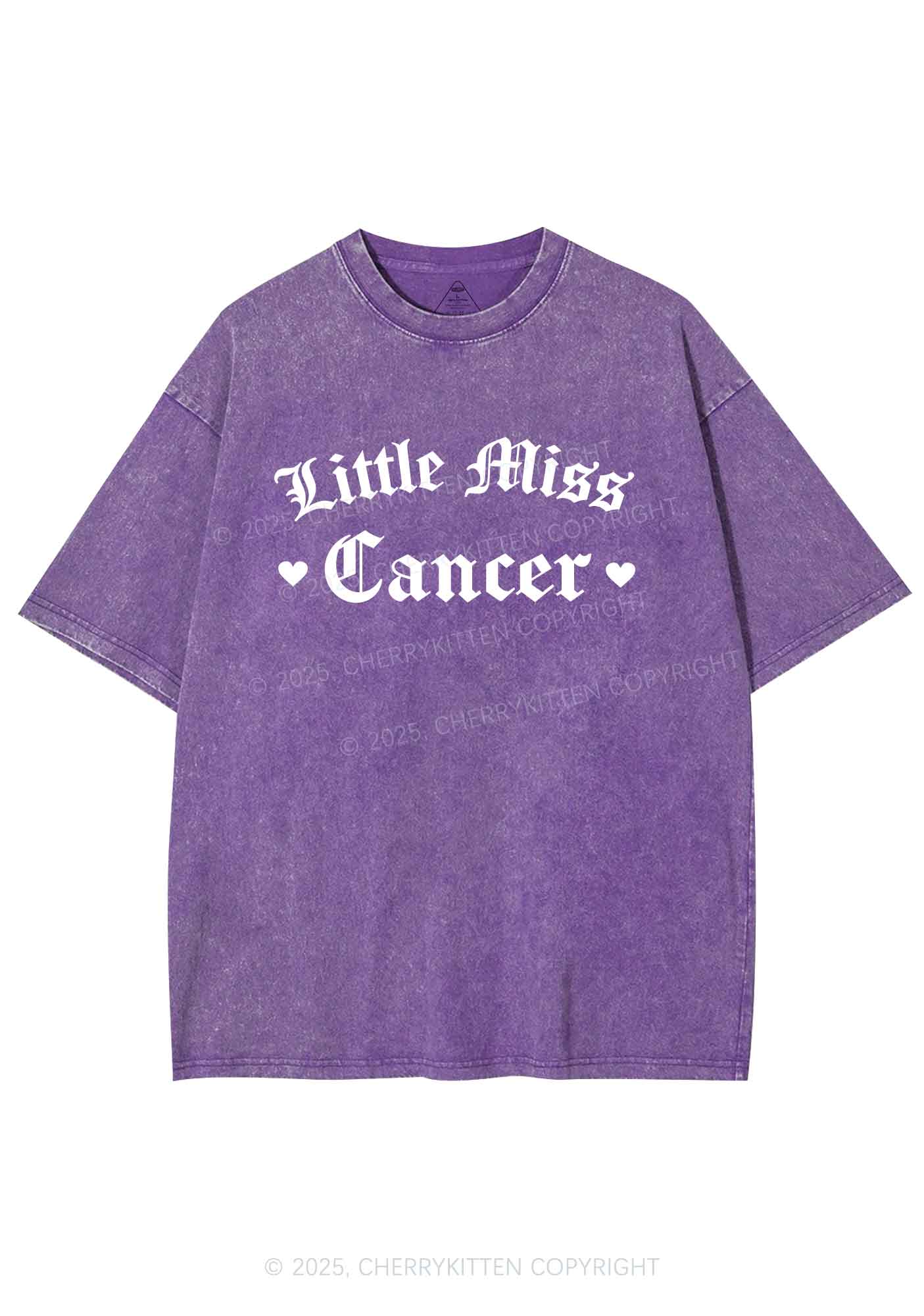 Custom Zodiac Little Miss Y2K Shirts Washed Tee Cherrykitten