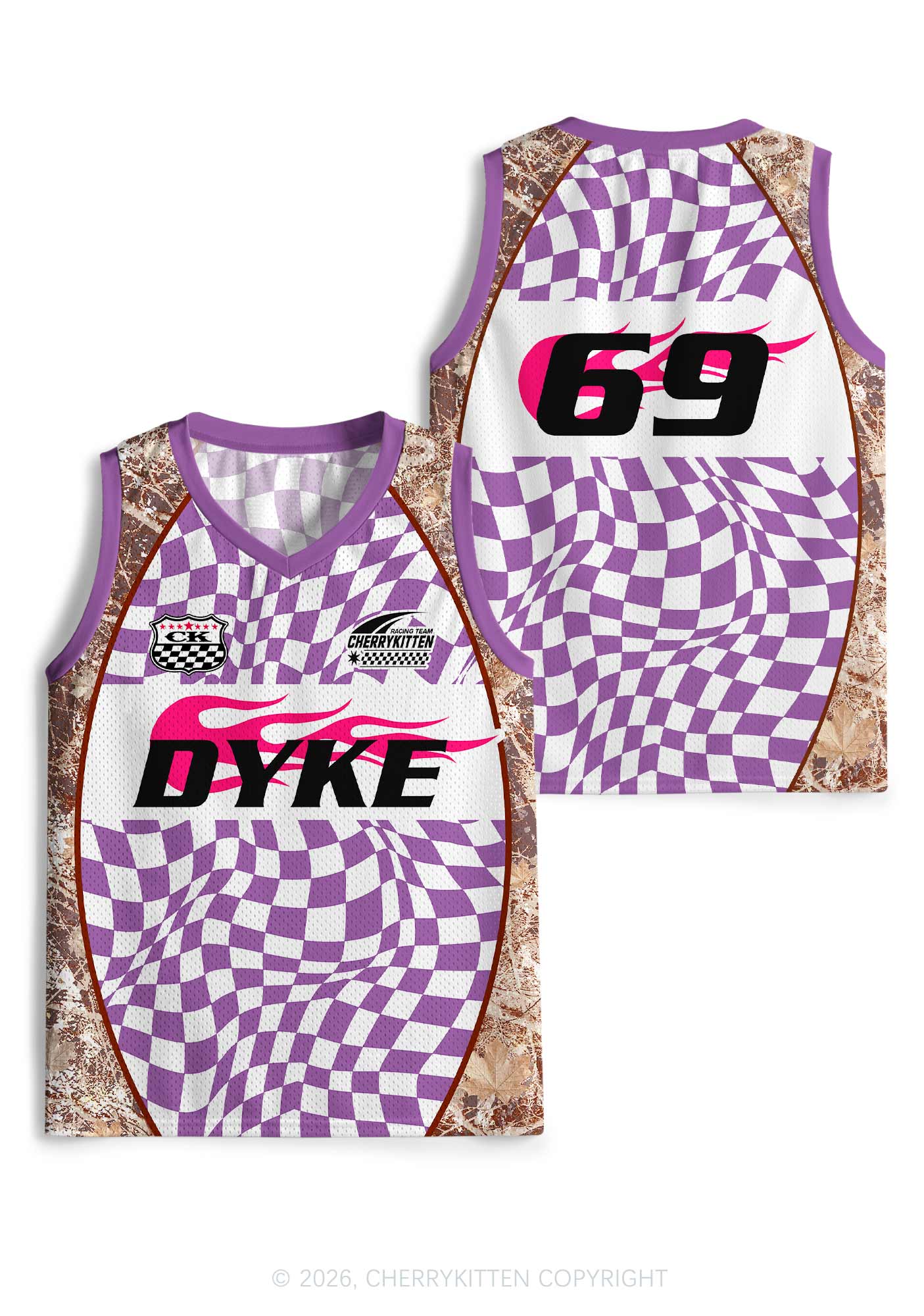 Purple Plaid Dyke Pride Y2K Sport Jersey Tank Cherrykitten
