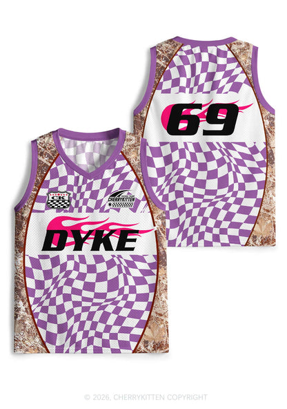 Purple Plaid Dyke Pride Y2K Sport Jersey Tank Cherrykitten