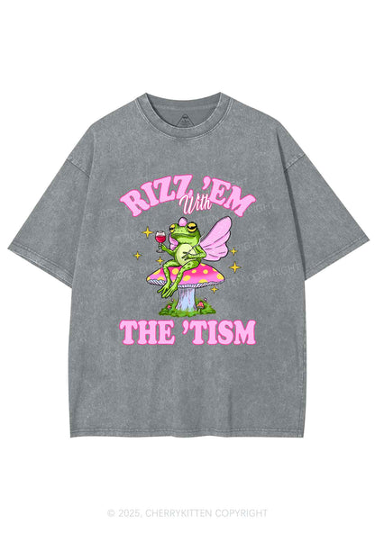 Fairy Frog Rizz Tism Y2K Shirts Washed Tee Cherrykitten