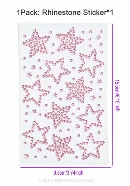 1pc Star Rhinestone Y2K Face Sticker Cherrykitten