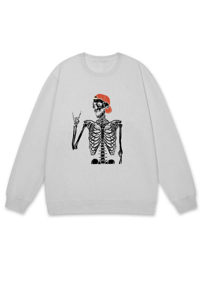 Red Hat Skeletons Halloween Y2K Sweatshirt Cherrykitten