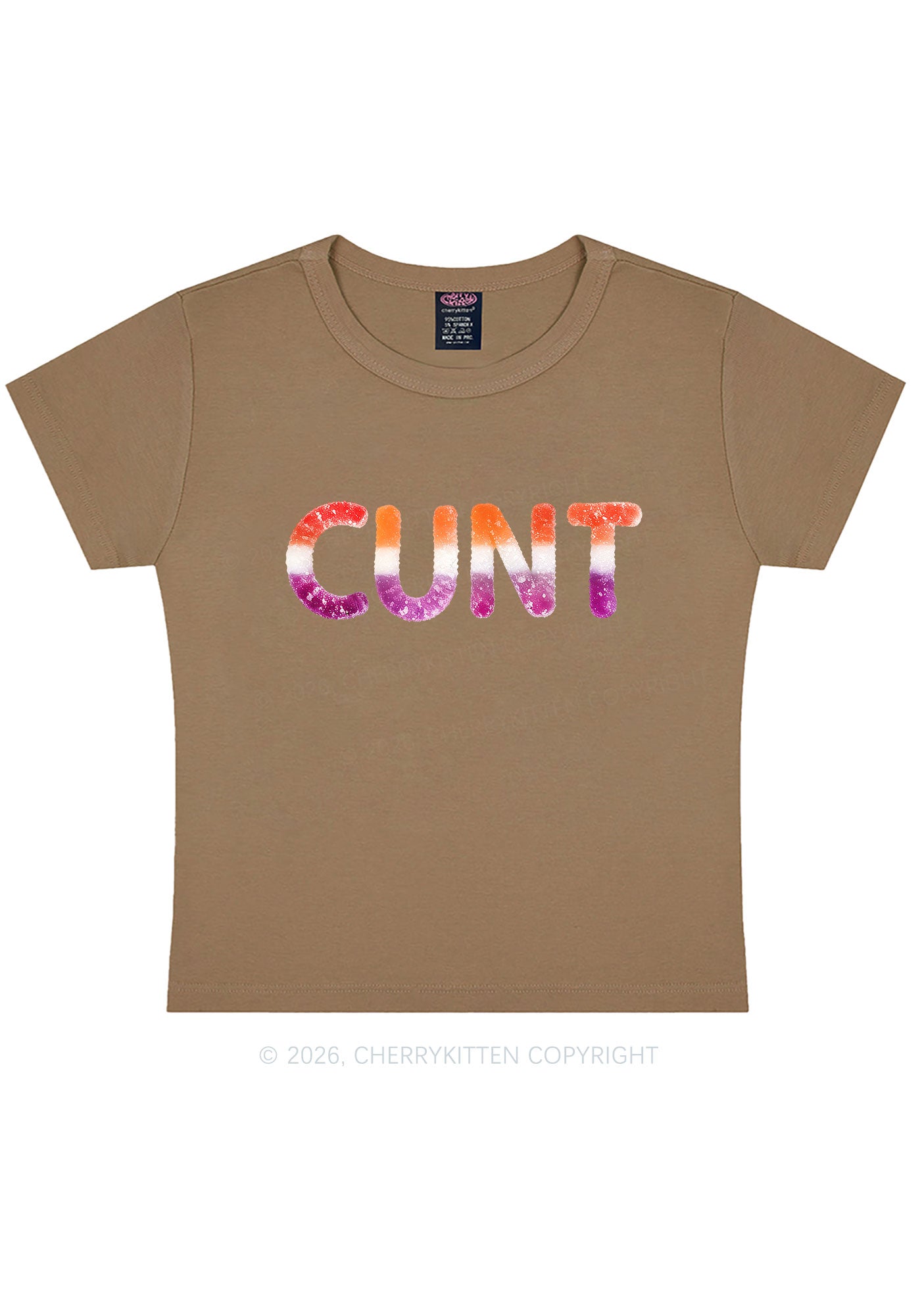 Lesbian Candy Cxxt Pride Y2K Baby Tee Cherrykitten