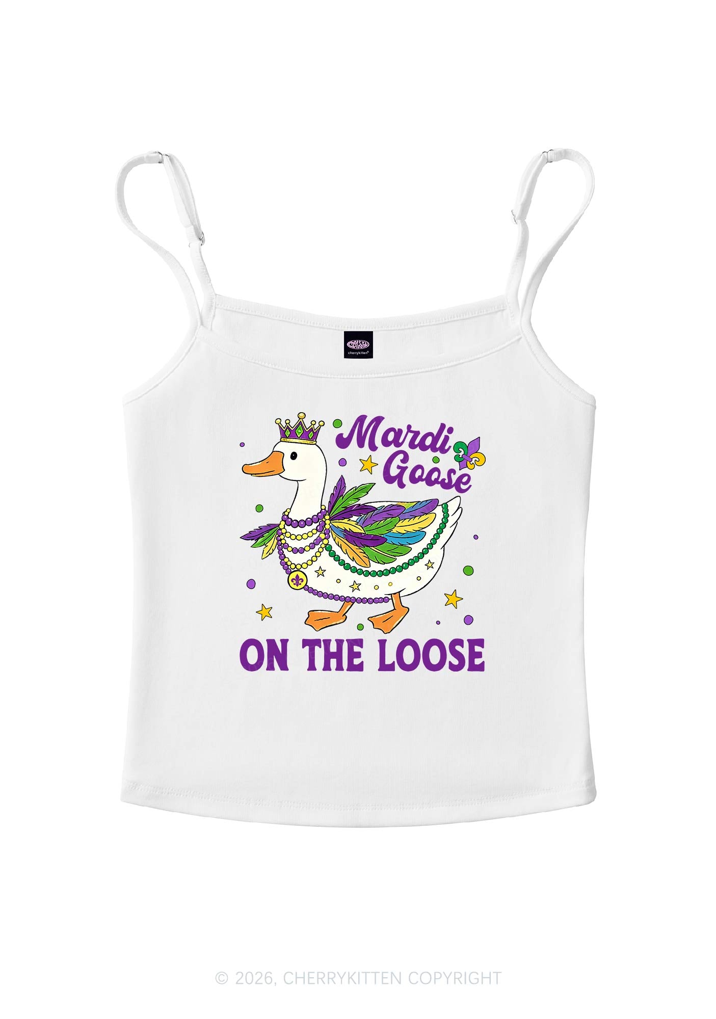 Mardi Goose On The Loose Y2K Spaghetti Strap Cami Cherrykitten