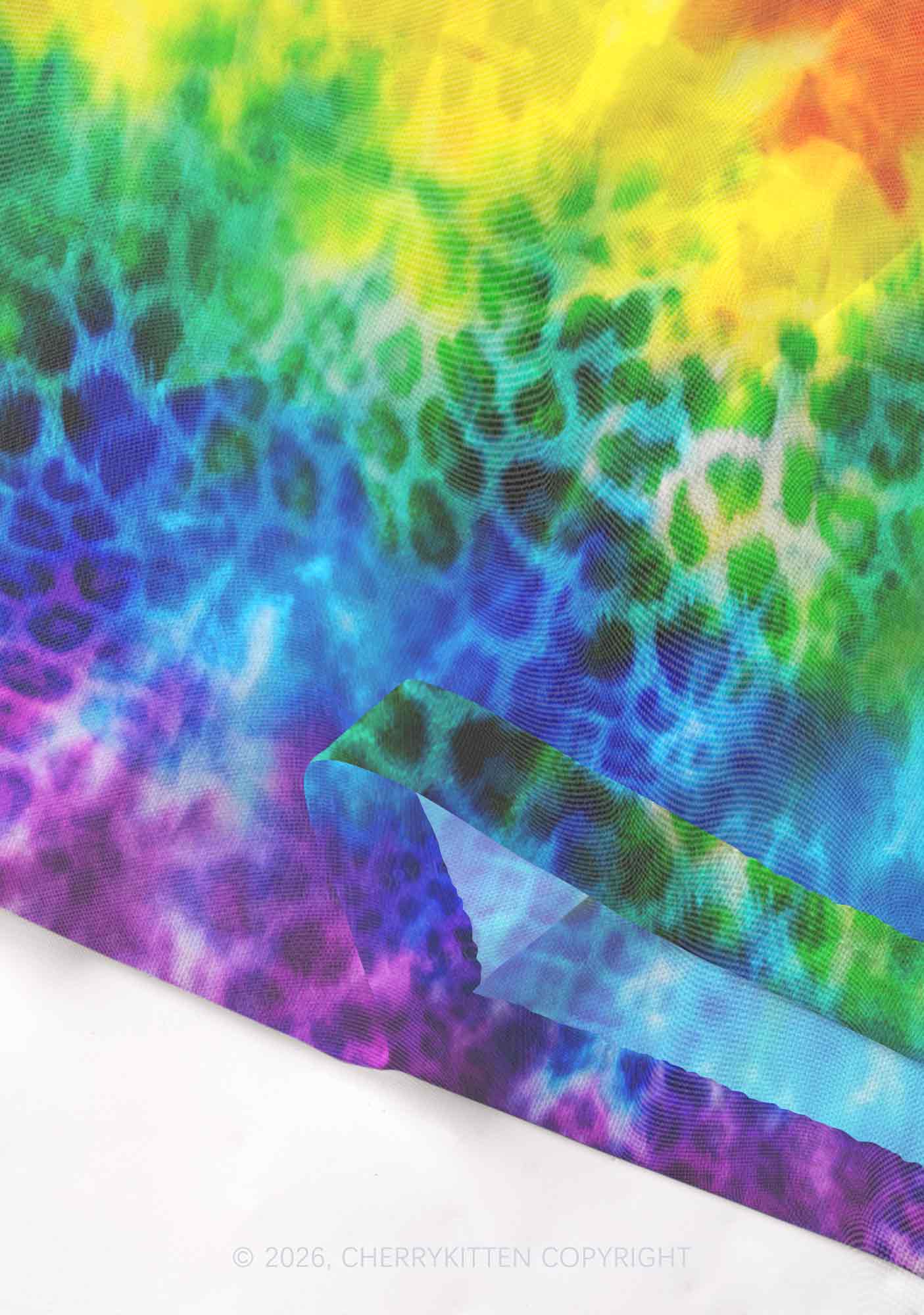 Rainbow Leopard Tie Dye Pride Y2K Mesh Cami Tank Cherrykitten