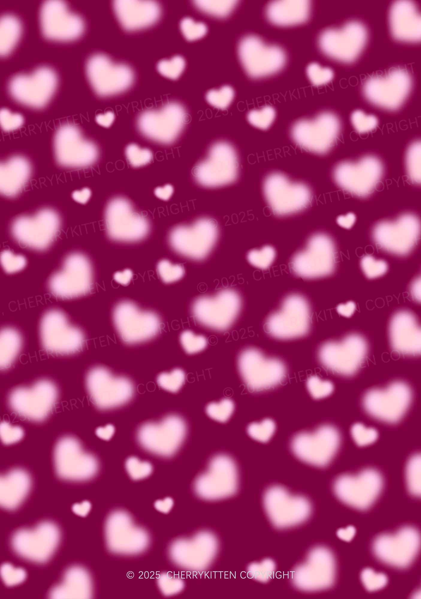 Pink Blurred Heart Valentine's Day Y2K Print Couples Boxer Briefs Set Cherrykitten