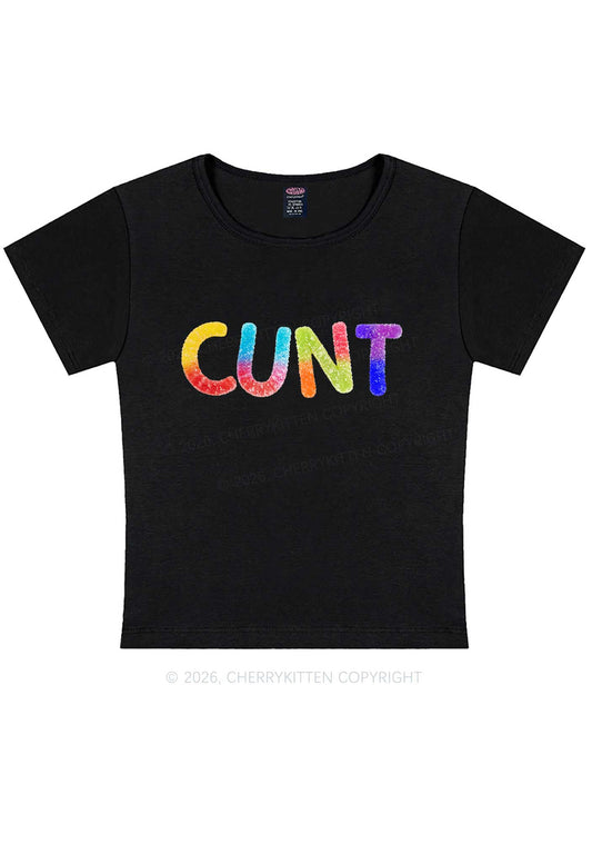 Rainbow Candy Cxxt Pride Y2K Baby Tee Cherrykitten
