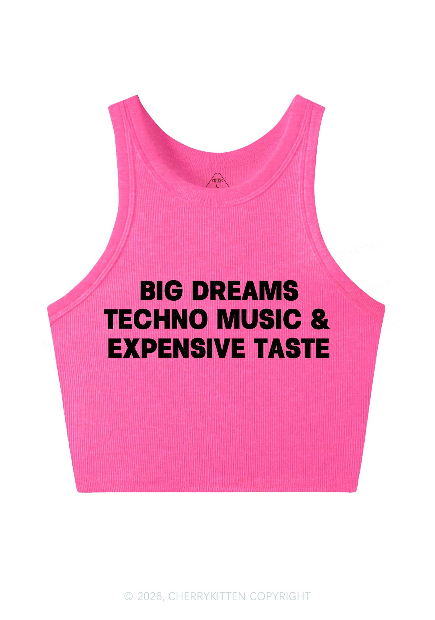 Big Dreams Techno Music Y2K Crop Tank Top Cherrykitten