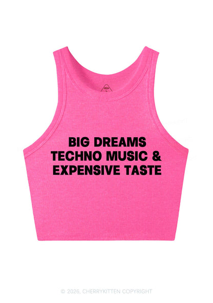 Big Dreams Techno Music Y2K Crop Tank Top Cherrykitten