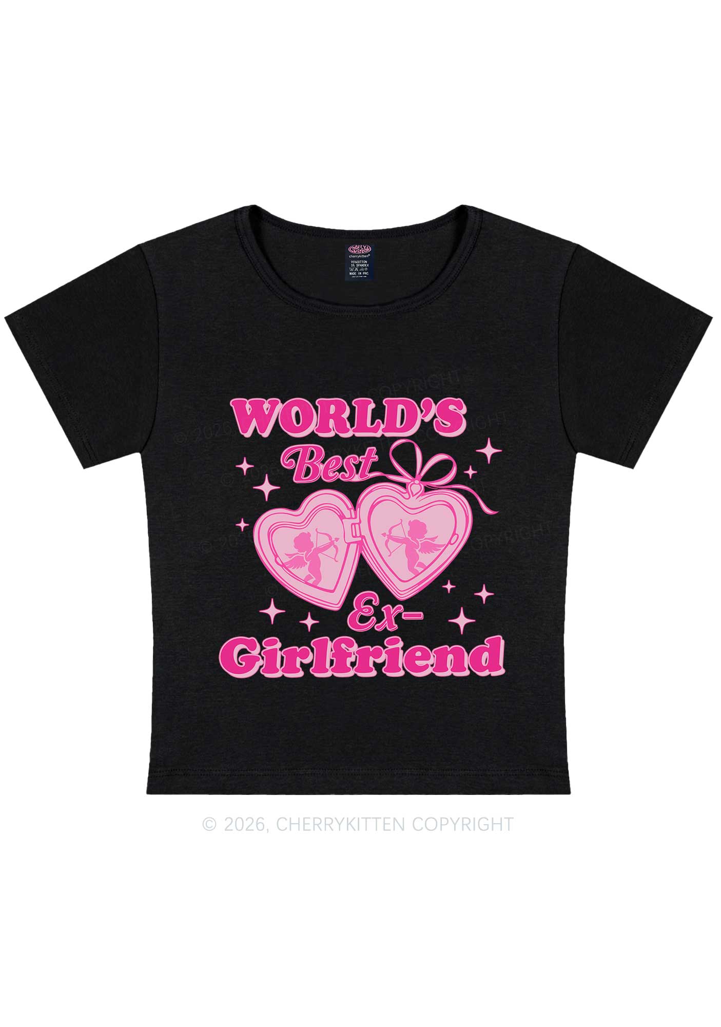 Worlds Best Ex GF Valentine's Day Y2K Baby Tee Cherrykitten