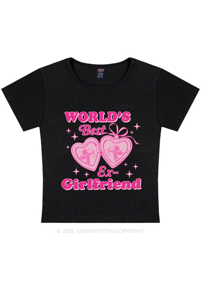 Worlds Best Ex GF Valentine's Day Y2K Baby Tee Cherrykitten
