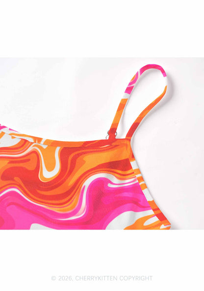 Lesbian Liquid Tie Dye Pride Y2K Mesh Cami Tank Cherrykitten