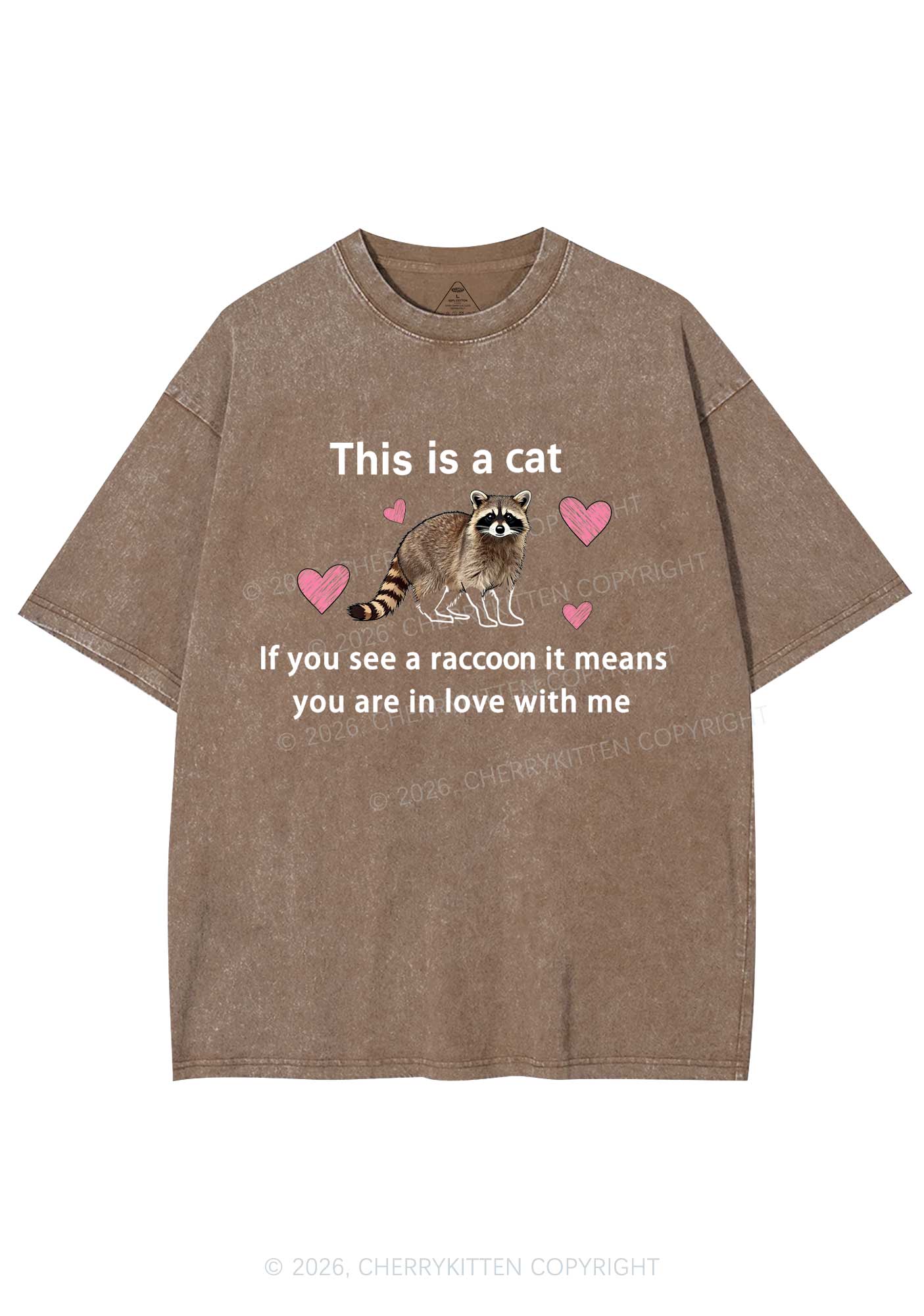 If You See A Raccoon Y2K Shirts Washed Tee Cherrykitten