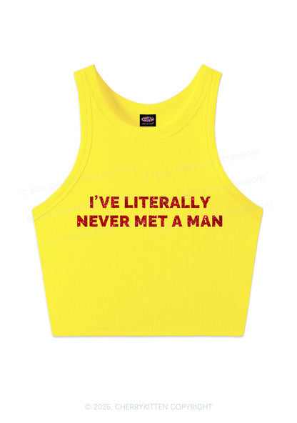 Glitter Never Met A Man Pride Y2K Crop Tank Top Cherrykitten