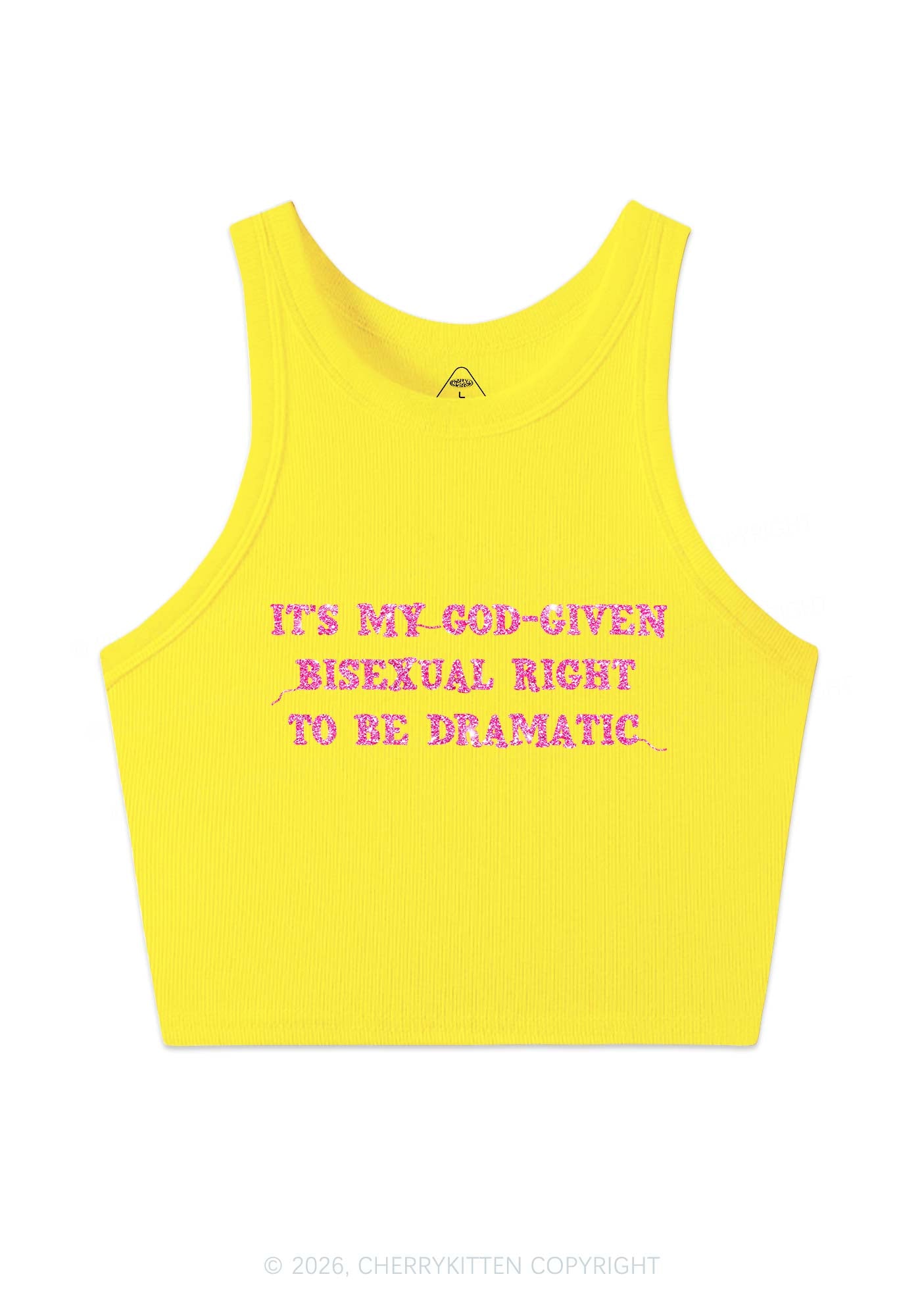 Glitter God Given Bisexual Right Pride Y2K Crop Tank Top Cherrykitten