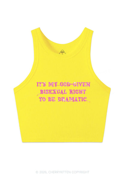Glitter God Given Bisexual Right Pride Y2K Crop Tank Top Cherrykitten