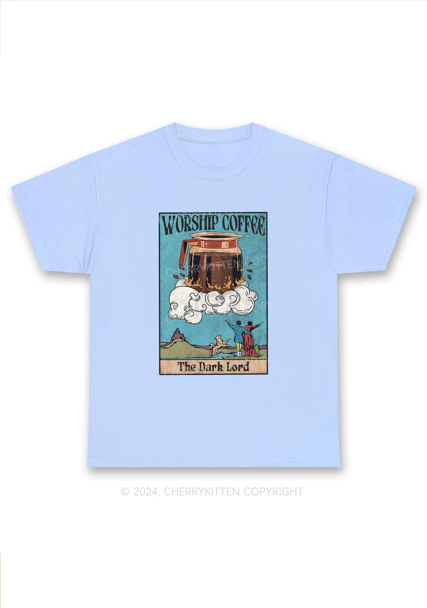 Worship Coffee Y2K Chunky Shirt Cherrykitten