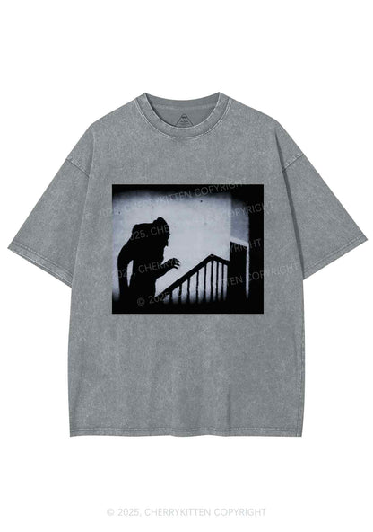 Halloween Stairs Intruder Y2K Shirts Washed Tee Cherrykitten