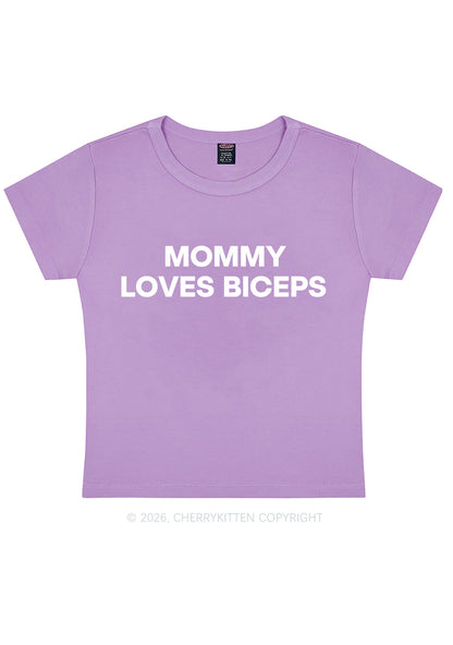 Mommy Loves Biceps Y2K Baby Tee Cherrykitten