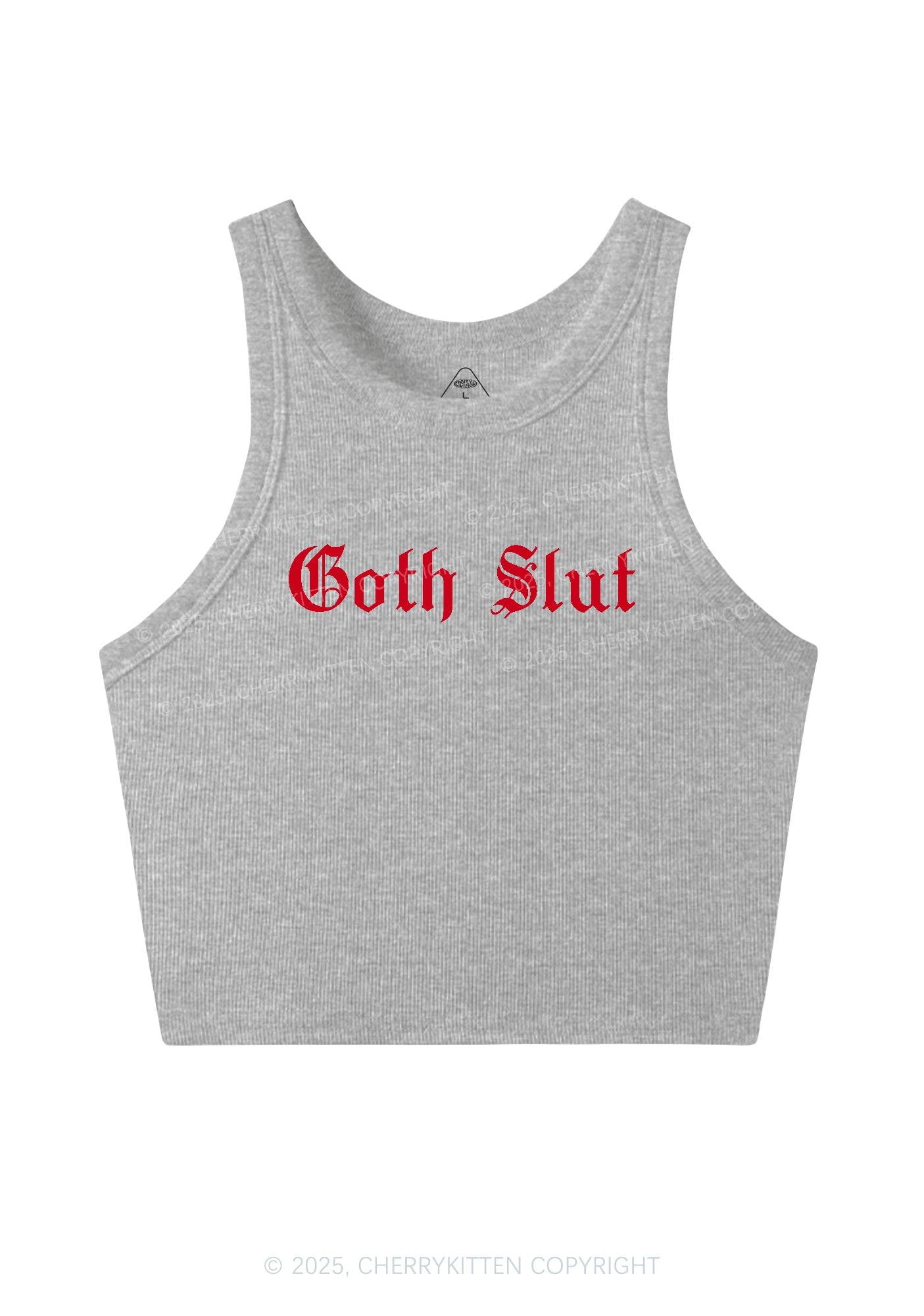 Goth Slxt Y2K Crop Tank Top Cherrykitten