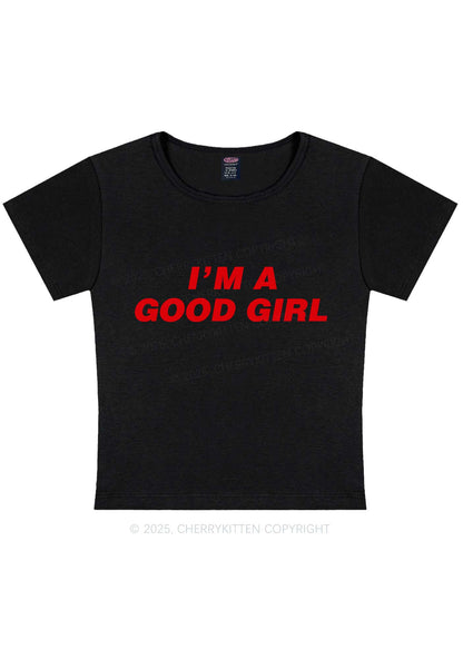 Im A Good Girl Y2K Baby Tee Cherrykitten