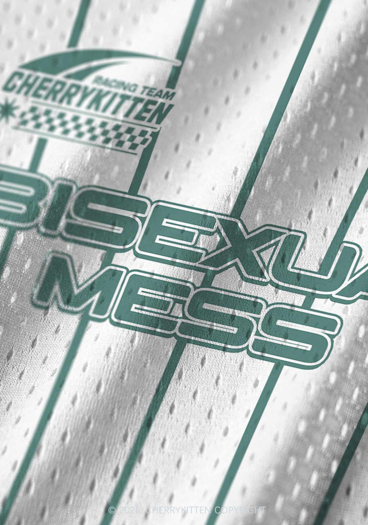 Green Stripes Bisexual Mess Pride Y2K Sport Jersey Tank Cherrykitten