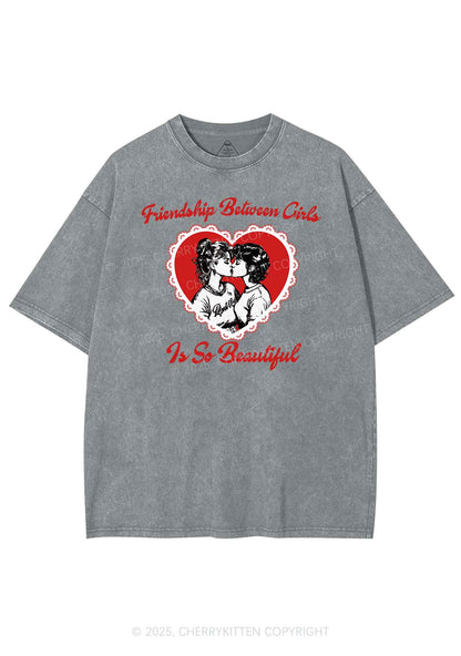 Friendship Between Girls Pride Y2K Shirts Washed Tee Cherrykitten