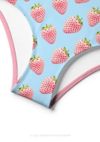 Eat Your Girl Out Strawberry Pride Y2K Print Bikini Set Cherrykitten