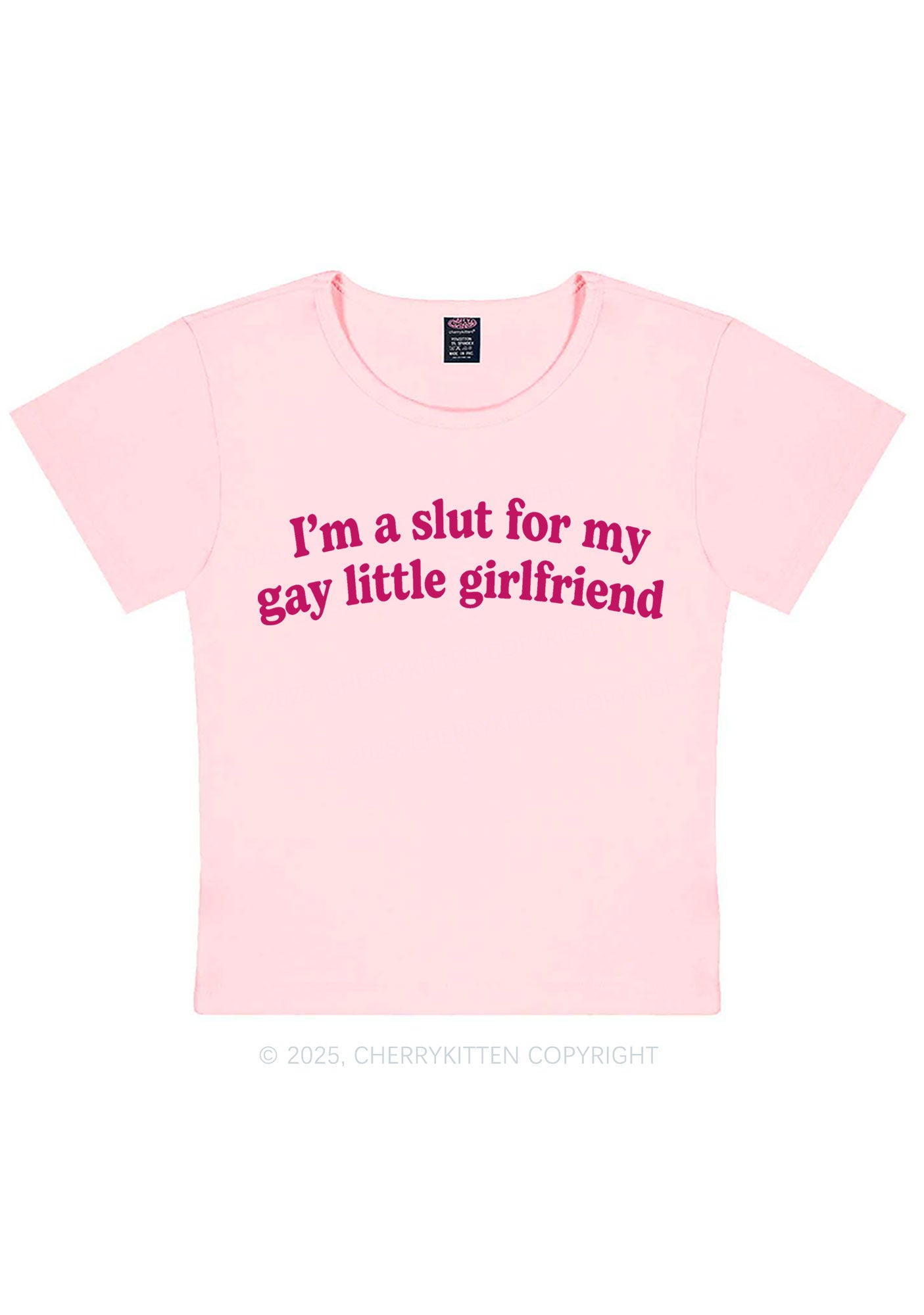 Slxt For My Gay GF Valentine's Day Y2K Baby Tee Cherrykitten
