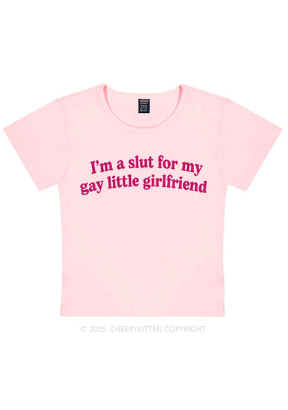 Slxt For My Gay GF Valentine's Day Y2K Baby Tee Cherrykitten