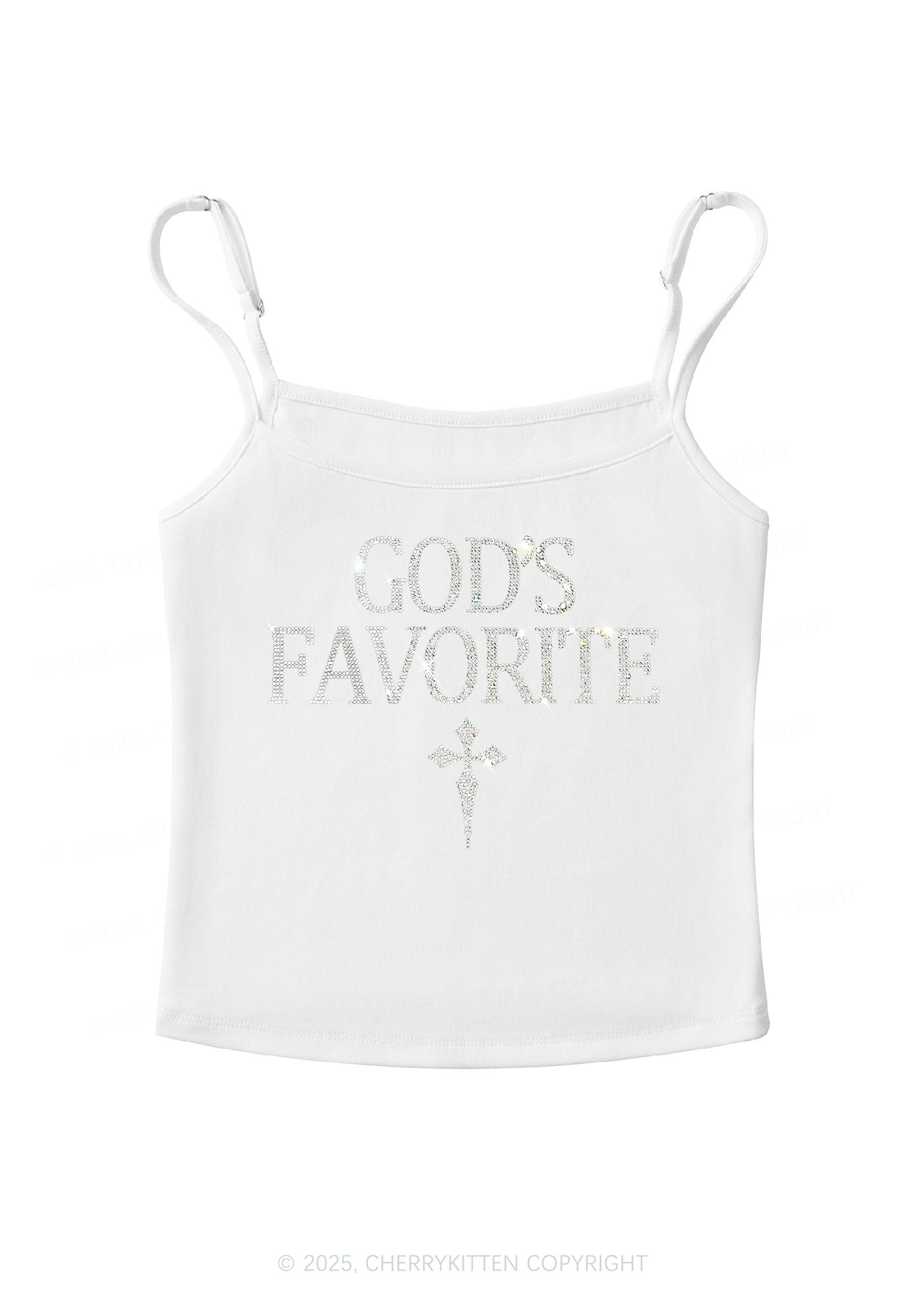 Rhinestone Gods Favorite Y2K Spaghetti Strap Cami Cherrykitten