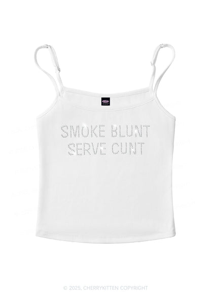 Rhinestone Smoke Blunt Y2K Spaghetti Strap Cami Cherrykitten