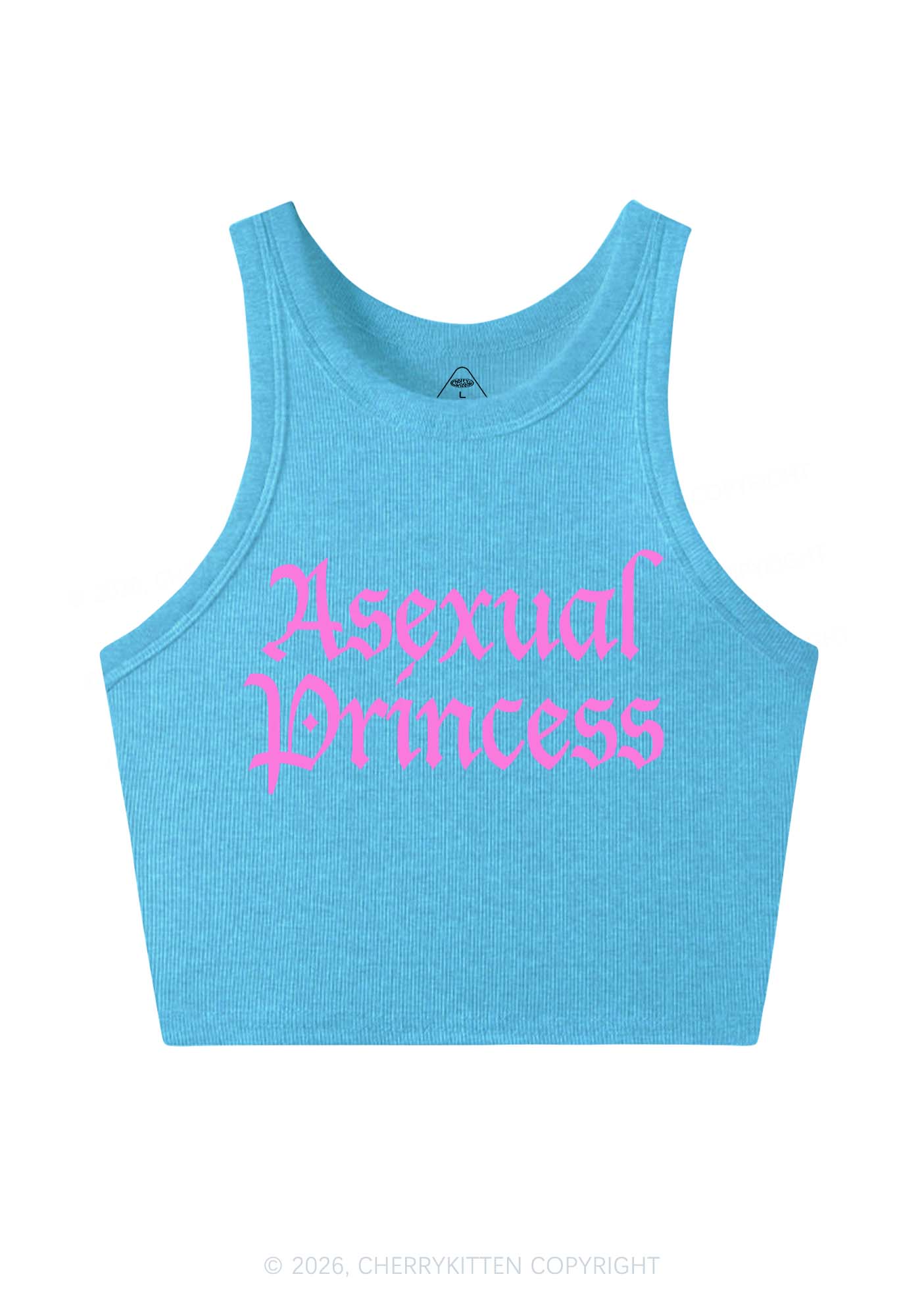 Asexual Princess Pride Y2K Crop Tank Top Cherrykitten