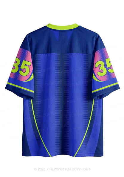 Dark Blue K Pony Y2K Sport Jersey Shirts Cherrykitten