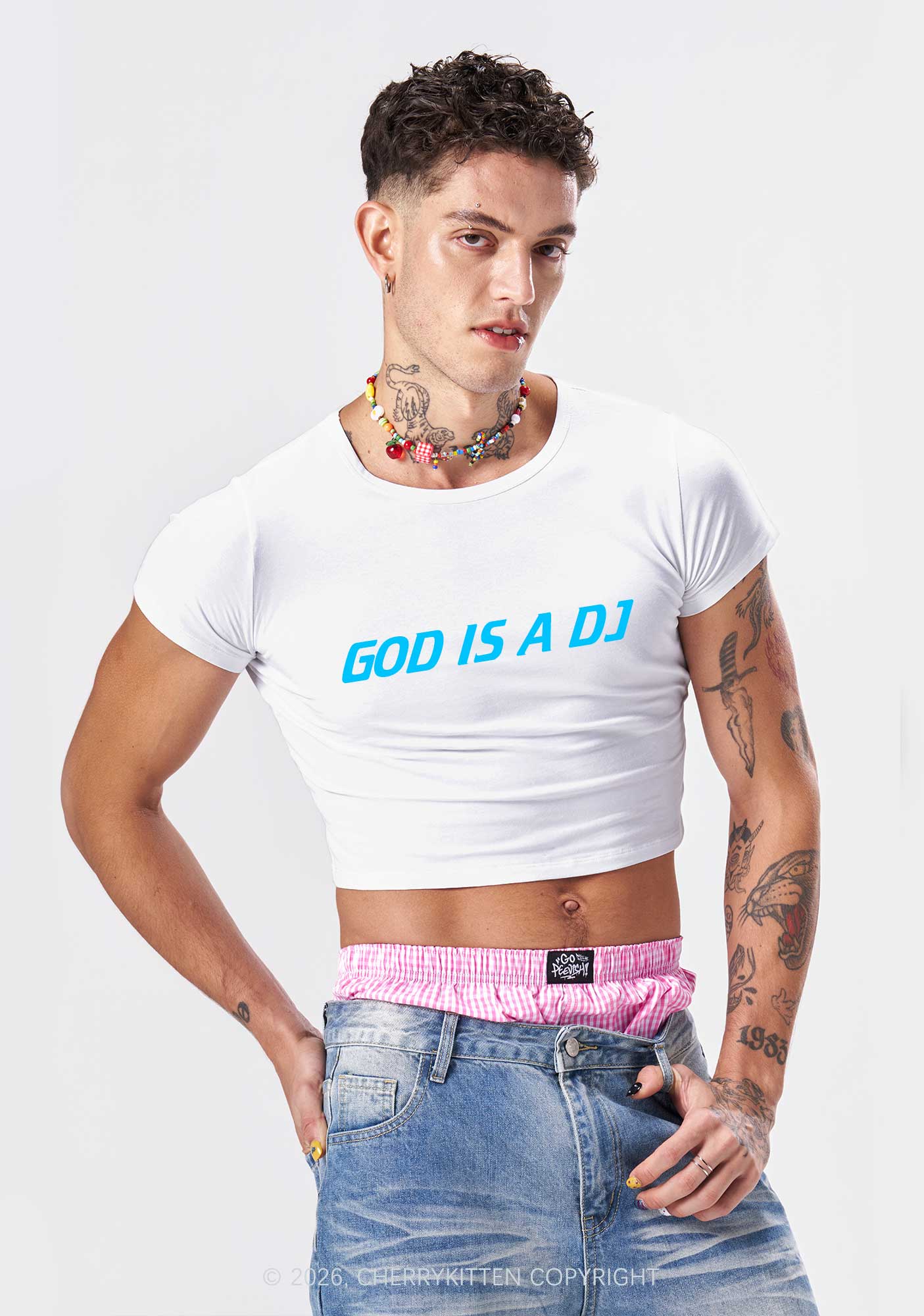 God Is A DJ Y2K Baby Tee Cherrykitten