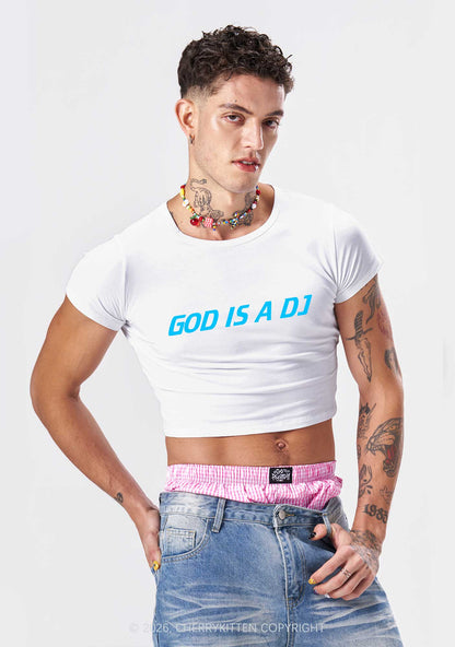 God Is A DJ Y2K Baby Tee Cherrykitten