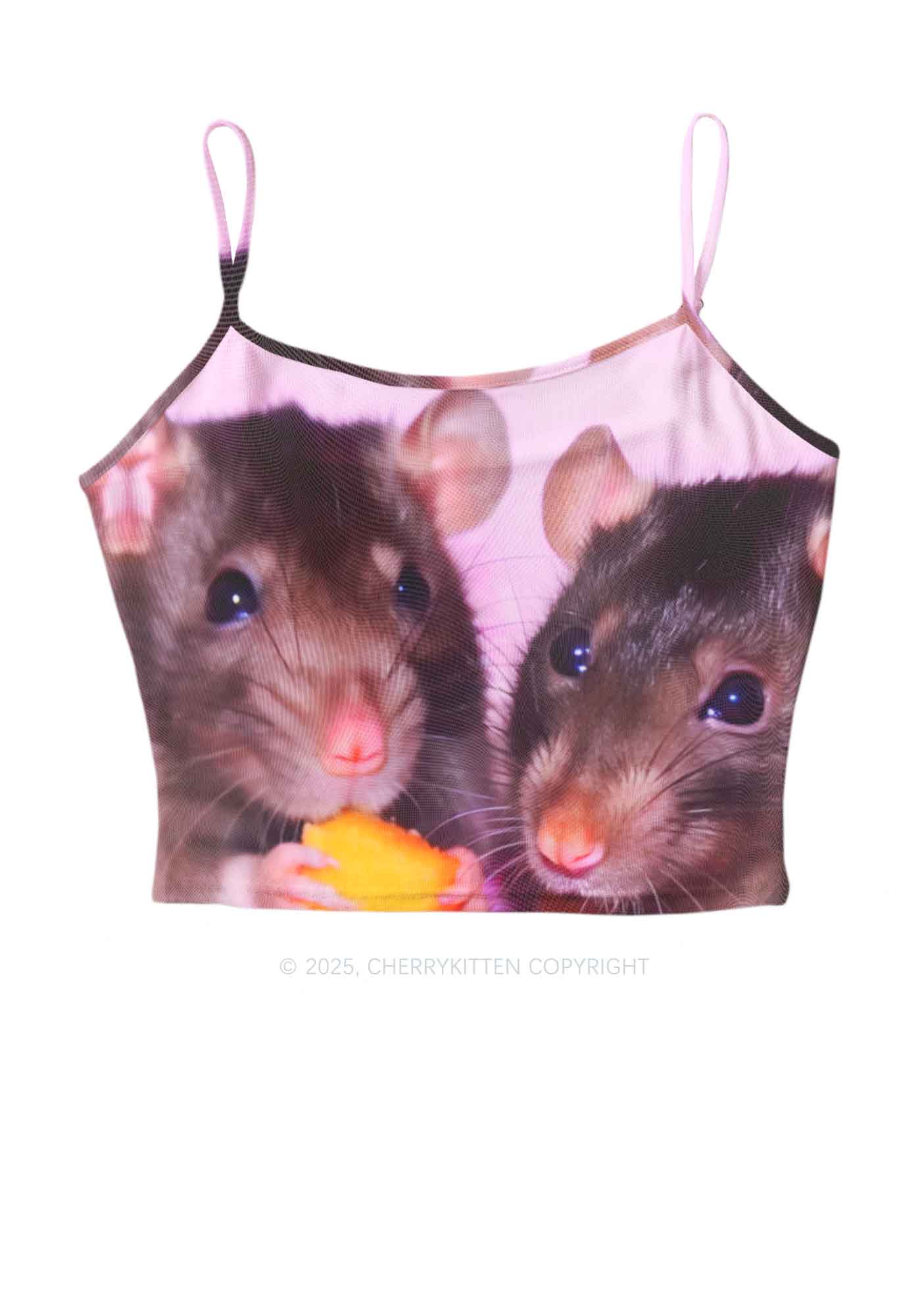 Cheese Rat Y2K Mesh Cami Tank Cherrykitten