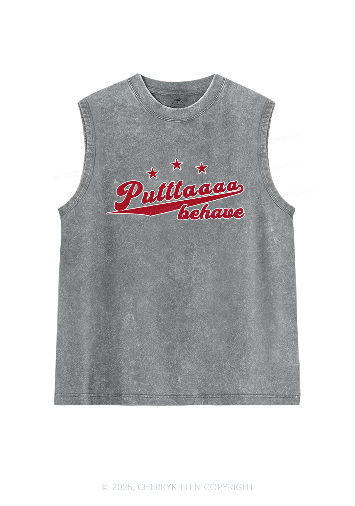 Putttaaaa Behave Y2K Washed Muscle Tank Cherrykitten