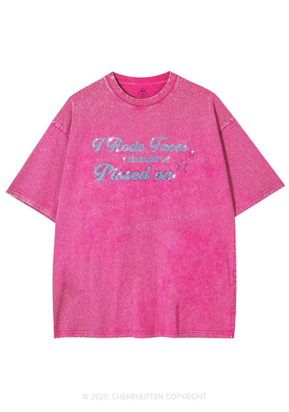 Rhinestone I Rode Faces Y2K Shirts Washed Tee Cherrykitten