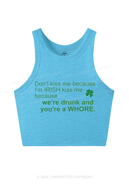Drunk And Hore St Patricks Y2K Crop Tank Top Cherrykitten