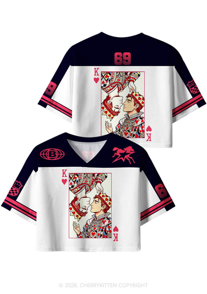 Red Heart King Pride Y2K Crop Sport Jersey Shirts Cherrykitten