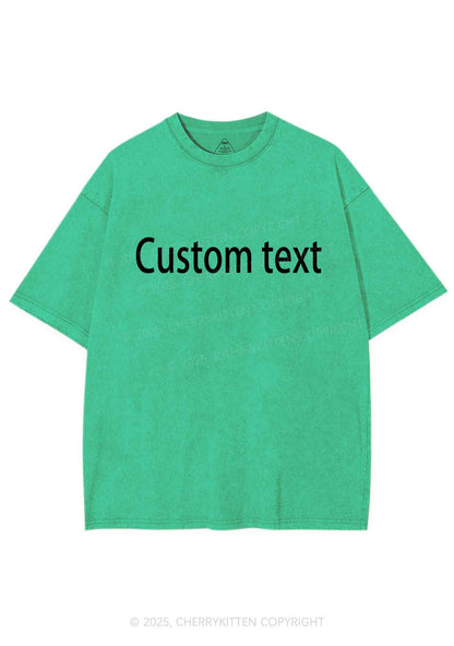 Custom Brat Text Y2K Shirts Washed Tee Cherrykitten