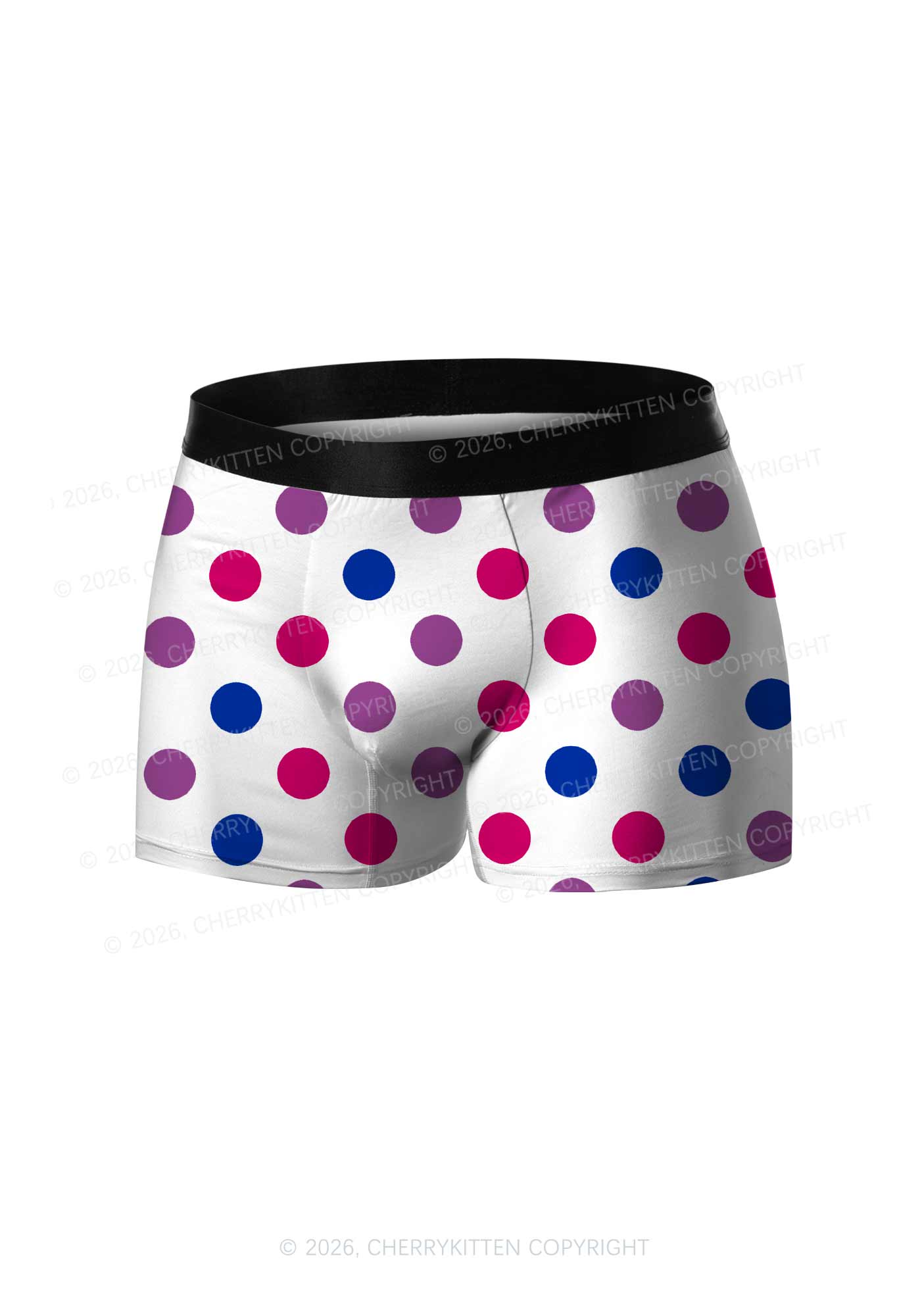 Bisexual Dots On White Pride Y2K Print Men Boxer Briefs Cherrykitten