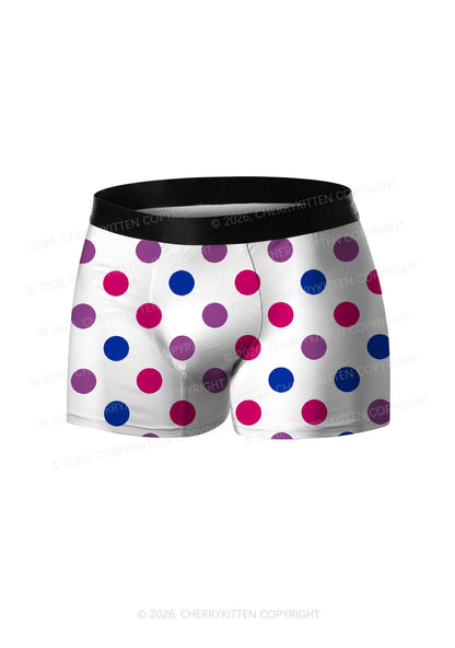 Bisexual Dots On White Pride Y2K Print Men Boxer Briefs Cherrykitten