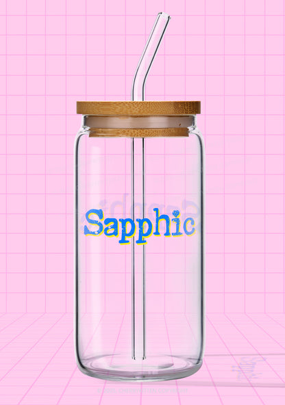 Sapphic Pride Y2K Printed Glass Cup Cherrykitten