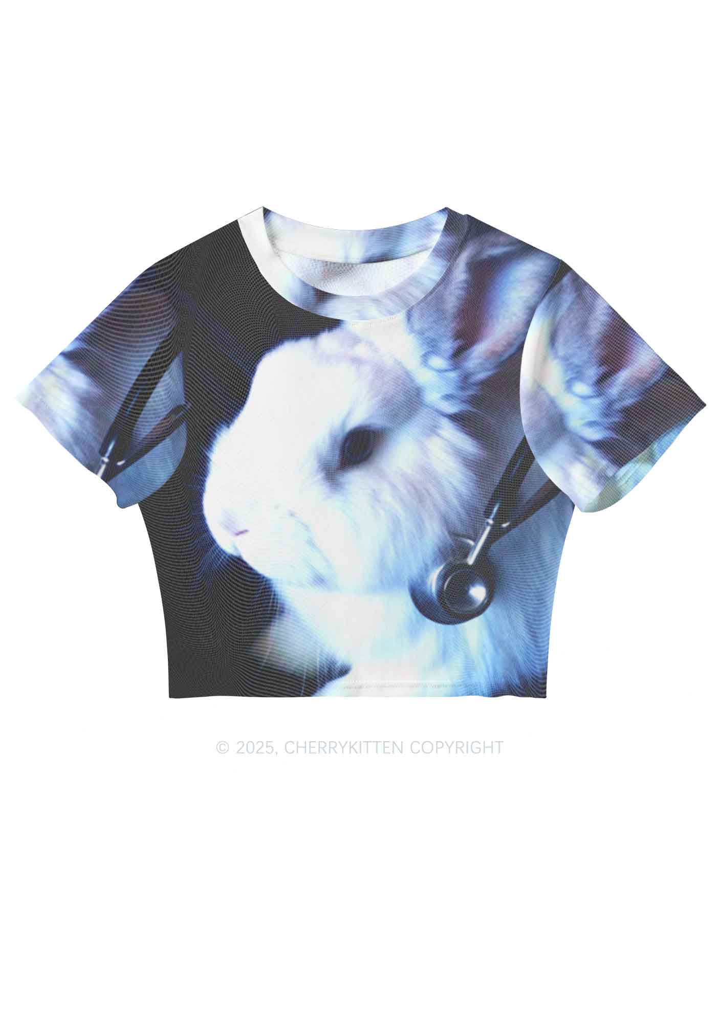 Bunny Doctor Y2K Mesh Crop Top Cherrykitten
